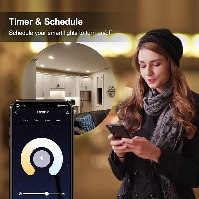 WiFi GU10 LED Smart Spot Light Bulb, 5W=40W, Compatible with Alexa Google Home, Dimmable, Tunable White(2700k-6500k), Smart LED Bulb Remote Control, No Flickering, 2 Pack