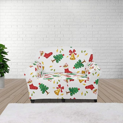 FKELYI Christmas Tree Easy Going Stretch Sofa Slipcover Washable Sofa Couch Cover Comfortable Furniture Protector with Elastic Bottom S