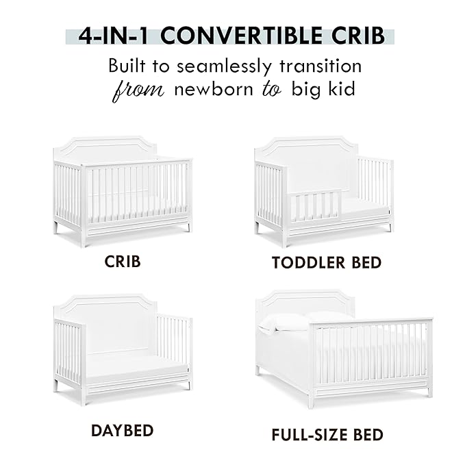 DaVinci Chloe Regency 4-in-1 Convertible Crib in White Greenguard Gold Certified
