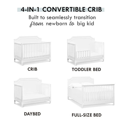 DaVinci Chloe Regency 4-in-1 Convertible Crib in White Greenguard Gold Certified