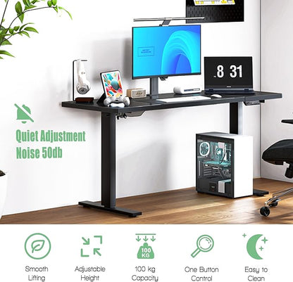 soges 63in Electric Standing Desk Ergonomic Height Adjustable Computer Desk Sit Stand Desk Home Office Desks Standing Desk, Black