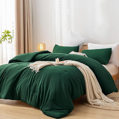 King Comforter Set Emerald Soft Microfiber Comforters Set for Women and Men Lightweight Down Alternative Comforter for All Season (1 Comforter, 2 Pillowcases)