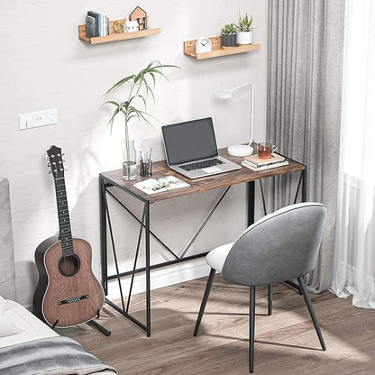 NWCD3D Folding Computer Desk, Brown