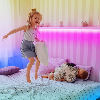 phopollo LED Lights for Bedroom 200ft, Music Sync Color Changing, Smart App Control with Remote, Ultra-Long LED Strip Lights for Party, Home Decoration.