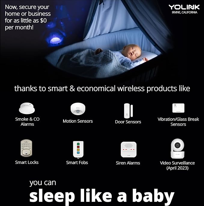 Smart Motion Sensor, YoLink 1/4 Mile World's Longest Range Wireless Motion Detector Compatible with Alexa IFTTT, Movement Detector App Alerts Remote Monitor for Indoor Use, YoLink Hub Included