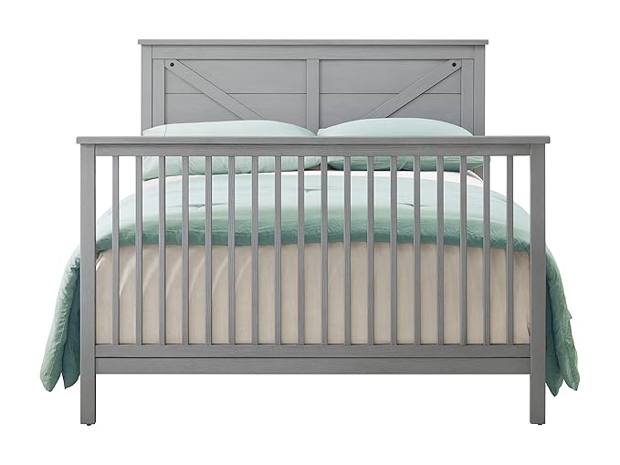 Oxford Baby Montauk Crib to Full-Size Bed Conversion Kit, Farmhouse Gray, GreenGuard Gold Certified