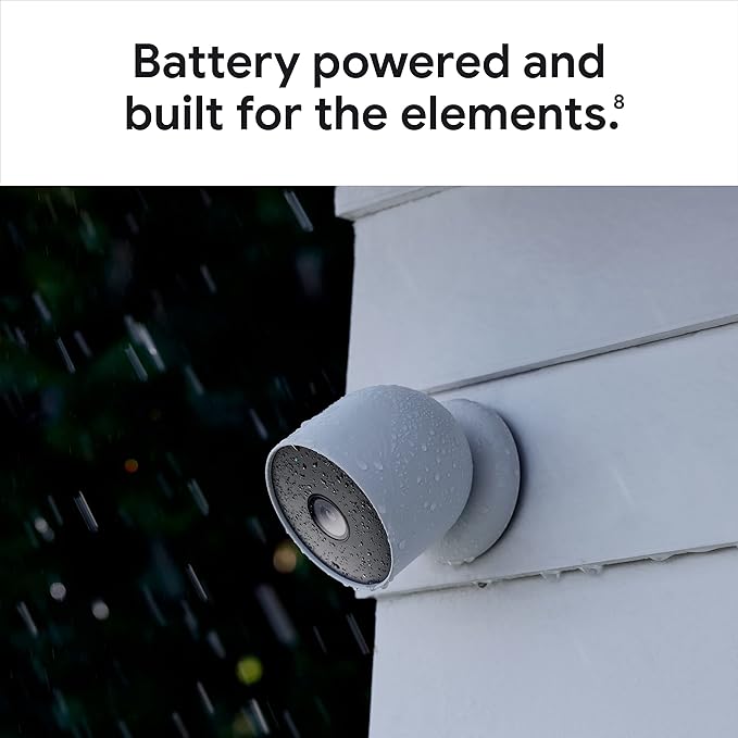 Google Nest Cam Outdoor or Indoor, Battery - 2nd Generation - 2 Count (Pack of 1)