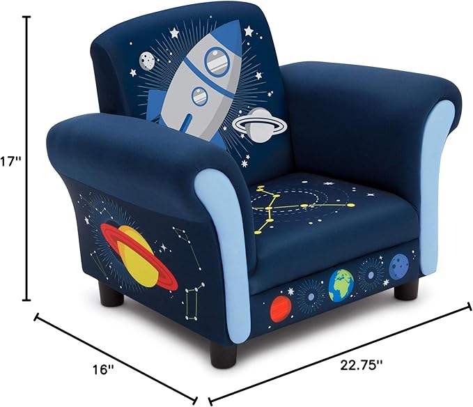 Delta Children Space Adventures Kids Upholstered Chair, Blue