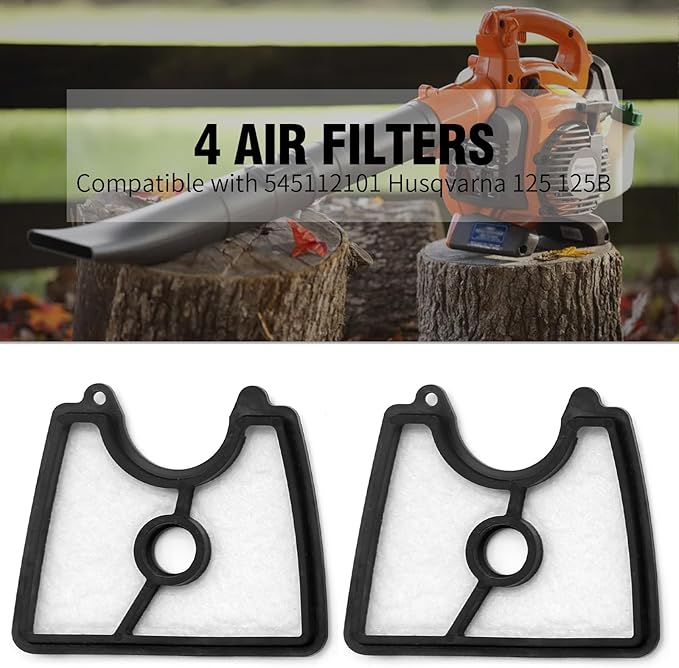 4pcs 545112101 Air Filter Replacement for Husqvarna 125B 125BX 125BVX Blower Replacement for RED MAX HB280 HB281 358794810 358794811 for Leaf Blower