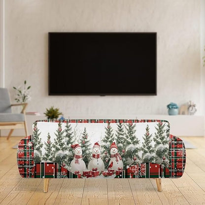 FKELYI Christmas Decorations Sofa Couch Cover Comfortable Furniture Protector Easy Going Stretch Sofa Slipcover with Elastic Bottom XL