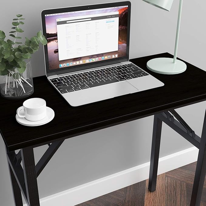 SDHYL 31.5inchesNo Assembly Foldable Computer Desk for Home Office Workstation, Study and Writing, Black