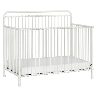 Namesake Winston 4-in-1 Convertible Metal Crib in Washed White, Greenguard Gold Certified