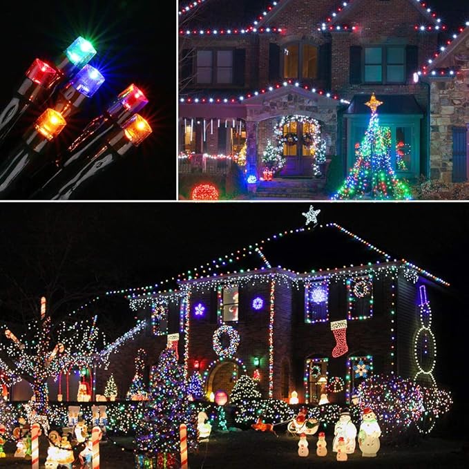 Toodour Christmas Lights Outdoor, 213ft 600 LED Christmas String Lights, 8 Modes, Timer, Waterproof Christmas Fairy Twinkle Lights for Home Garden Yard Wedding Party Tree Xmas Decors - Multicolor