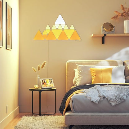 Nanoleaf Shapes Triangles and Mini Triangles WiFi and Thread Smart RGBW LED Dimmable Gaming and Home Decor Wall Lights Smarter Kit (17 Pack)