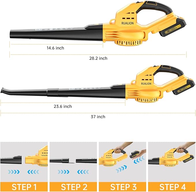 Leaf Blowers Battery Powered: 290CFM 135MPH Leaf Blower Cordless with Battery & Charger for Lawn Care | Patio | Garage