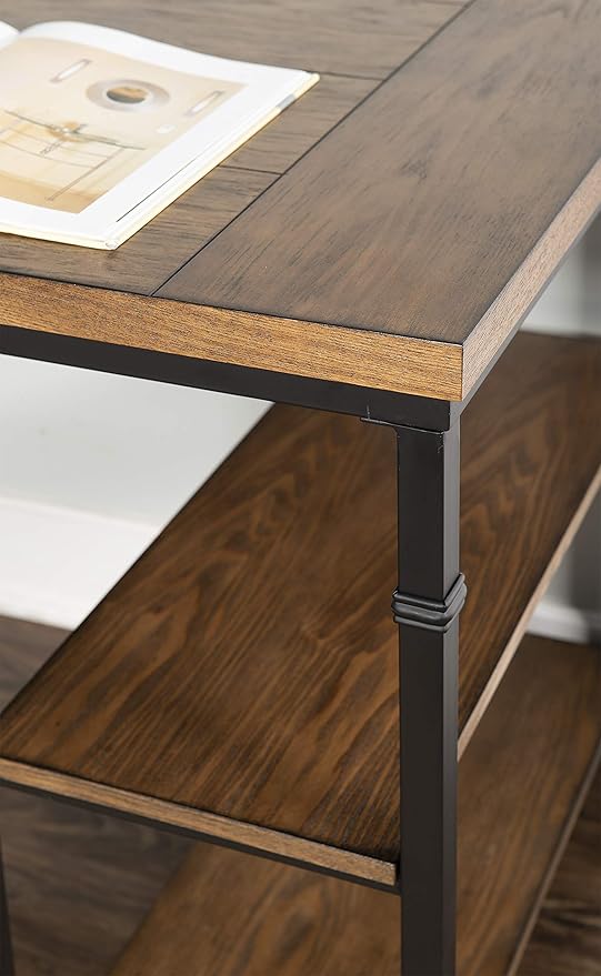 Linon Rhett Two Shelf Desk, Black