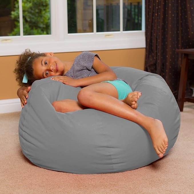 Posh Creations Bean Bag Chair for Kids, Teens, and Adults Includes Removable and Machine Washable Cover, Heather Lavender, 48in - X-Large