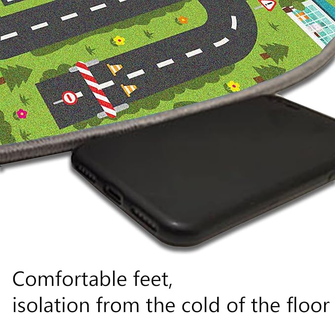 Car Rug Play Mat, Road Rug Carpet for Kids, City Life Educational Road Traffic Carpet for Ages 3-12 Years Old(140×200cm/55×79inch)