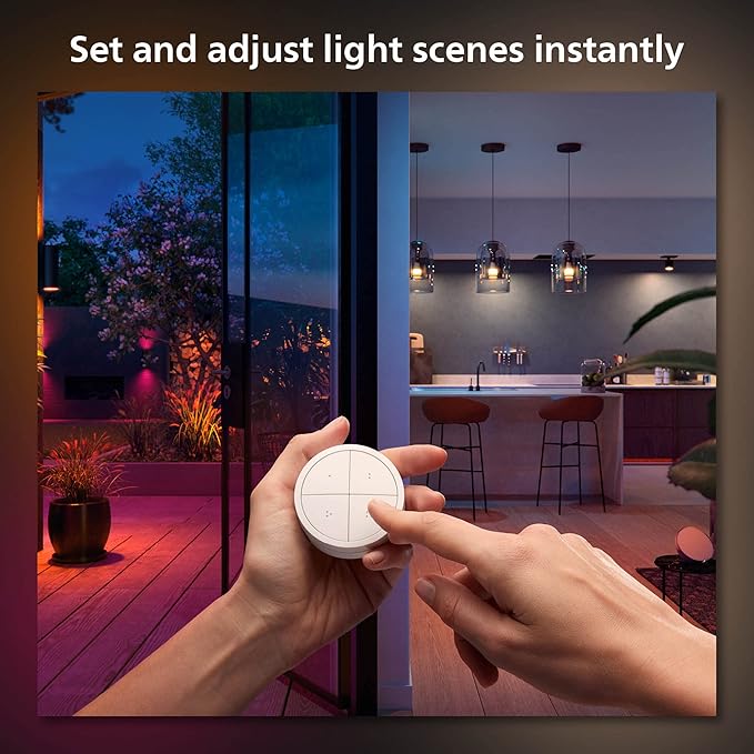 Philips Hue Wall Tap Dial Light Switch, Portable, White - 2 Pack - Requires Hue Lights and Hue Bridge - Smart Home - Easy, No-Wire Installation