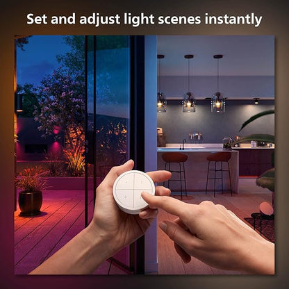 Philips Hue Wall Tap Dial Light Switch, Portable, White - 2 Pack - Requires Hue Lights and Hue Bridge - Smart Home - Easy, No-Wire Installation
