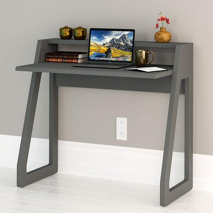 Computer Desk for Bedroom, Office & Small Spaces - Writing Desk Ideal for Students, Kids, Adults - Modern Design Compact Desk with Display Shelf