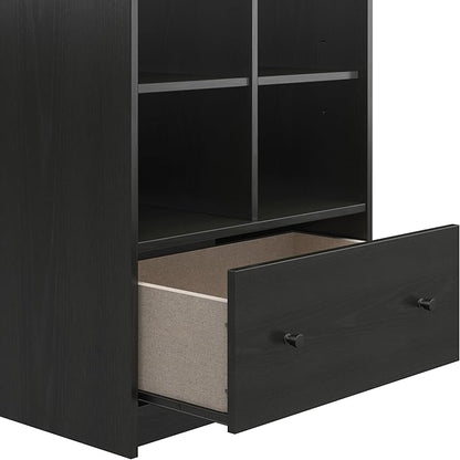 Ameriwood Home The Loft 2 Door Storage Tower, Large, Black Oak