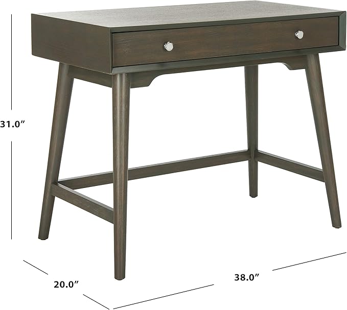 Safavieh Home Office Isadora Mid-Century Modern Ash Grey 1-drawer Desk