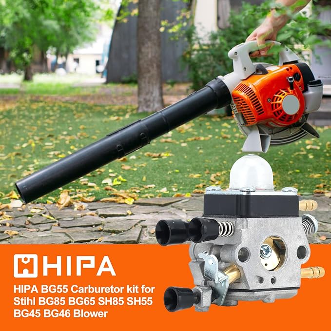 HIPA BG55 Carburetor for STIHL BG 55 BG85 BG65 BG85C SH85 SH55 BG45 BG55C BG55Z BG46 BG65DZ BG85DZ Leaf Blower Parts Replace 4229 120 0606 C1Q-S68G C1Q-S68 Carb
