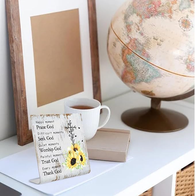 Christian Office Decor for Women Religious Gifts christian office supplies Faith Christian Gifts Prayer Room Decor for Office Desk Scripture Inspirational Home Decor XUV01