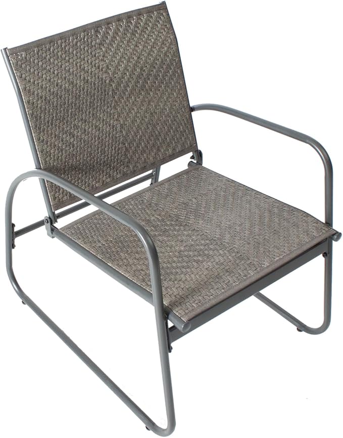 Mapleleaf 4 Pieces Rattan Patio Furniture Set, Outdoor Wicker Conversation Sofa Set, Rattan Chair and Glass Coffee Table for Yard, Pool or Backyard (Grey)
