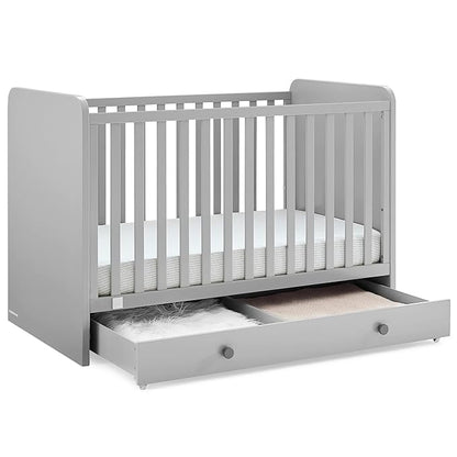 GAP babyGap Graham 4-in-1 Convertible Crib with Storage Drawer - Greenguard Gold Certified, Grey/Dark Grey