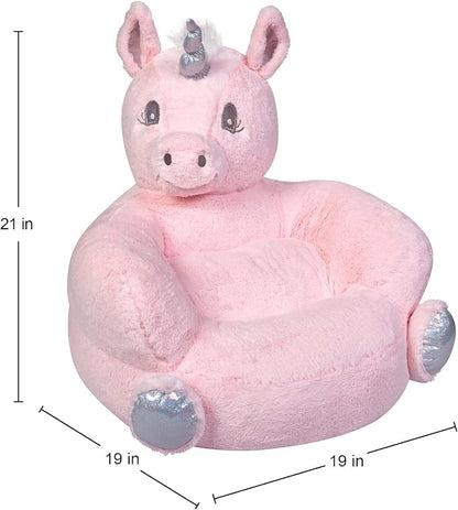Trend Lab Pink Unicorn Toddler Chair Plush Character Kids Chair Comfy Furniture Pillow Chair for Boys and Girls, 21 x 19 x 19 inches