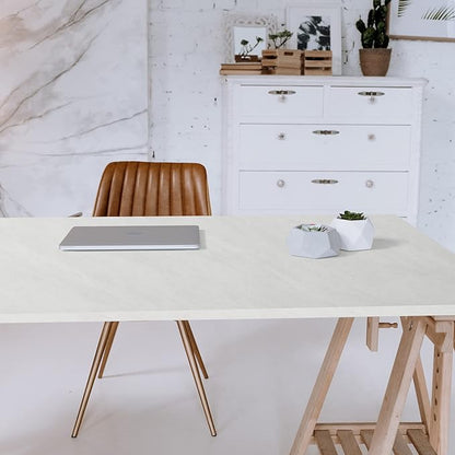Kaboon Universal Tabletop 55"x23.62" Solid One-Piece Melamine Table Top, Double Desk L-Desk DIY, Home and Office Countertop,Sea Salt/White