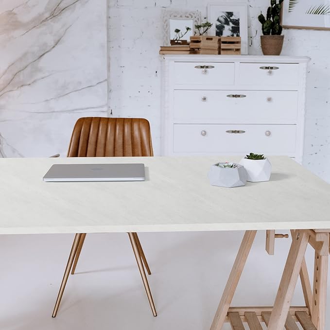 Kaboon Universal Tabletop 55"x27.5", Solid One-Piece Melamine Table Top, Double Desk L-Desk DIY, Home and Office Countertop,Sea Salt/White