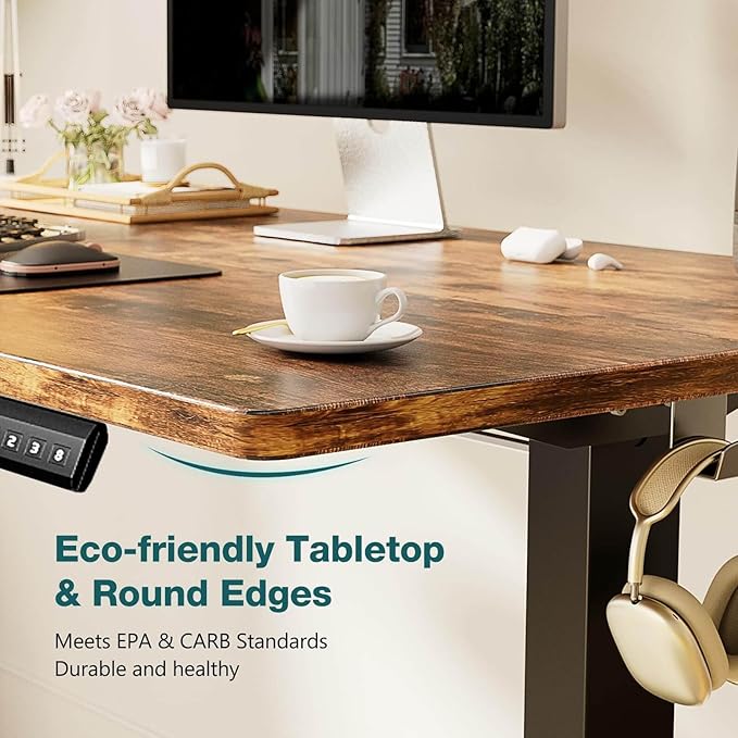 NicBex Laik-DW-00020-DX Desks, 62" W x 23" D x 28" H, Brown