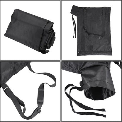 OwnMy Universal Leaf Vacuum Blower Bag Black Leaf Vacuum Bag Leaf Blower Replacement Bag with 3 Fasten Ties, Adjustable Leaf Blower Mulcher Bag Bottom Debris Zipper Bag Fallen Leaves Collection Bag
