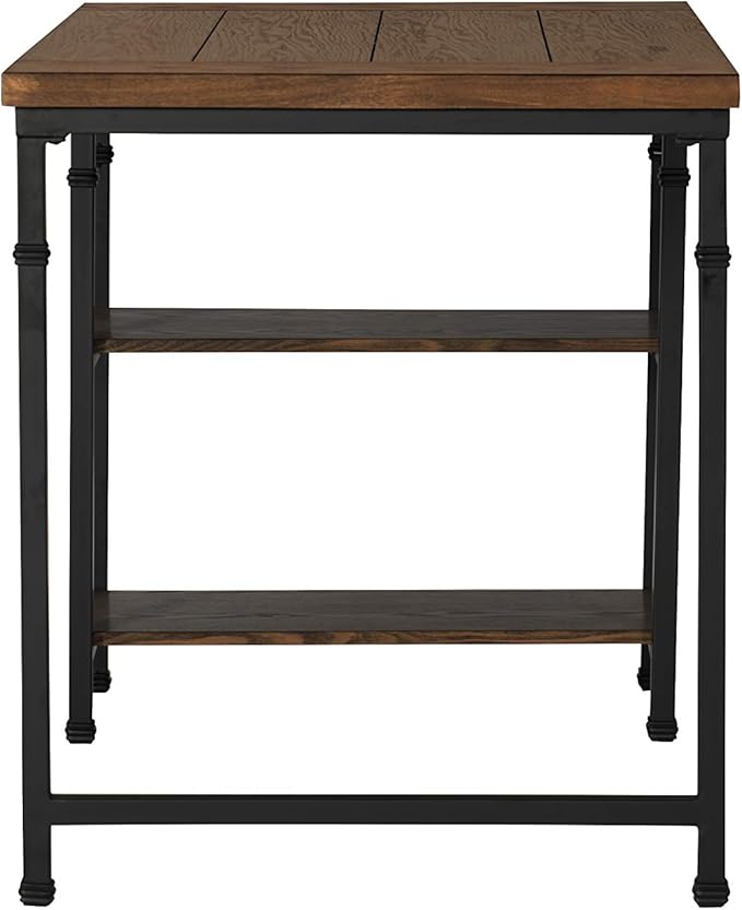 Linon Rhett Two Shelf Desk, Black