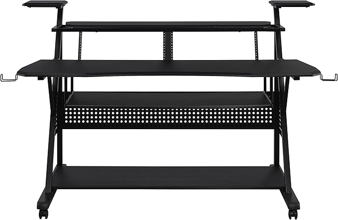NicBex Laik-DW-00057-DX Desks, 67" W x 38" D x 42" H, Black
