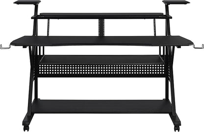 NicBex Laik-DW-00057-DX Desks, 67" W x 38" D x 42" H, Black