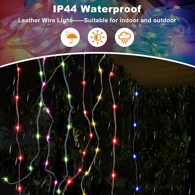 PUHONG Christmas Decoration Star Flowing Multicolor Color Changing Lights Outdoor, 320 LED 16.4Ft Star Waterfall Tree Lights with 8 Lighting Modes Remote Timer, for Xmas New Year Holiday Birthday