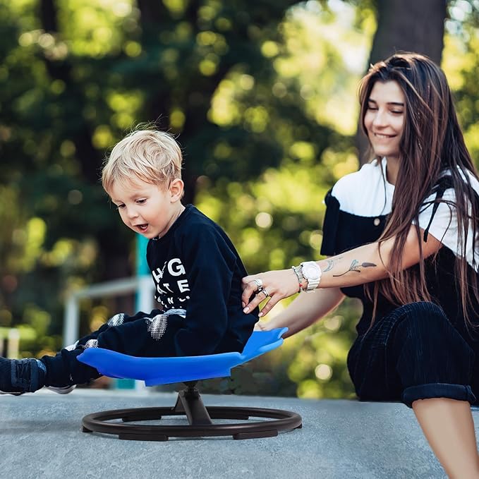 Autism Sensory Products Kids Swivel Chair for Autistic Kids Sensory Spinning Chair Spin Seat Sensory Indoor/Outdoor - Improve Balance & Motion Sickness Relief for Children & Teens