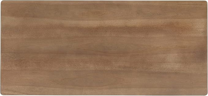Linon Natural Dutton Wood and Rattan Desk