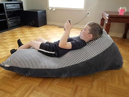 Stuffed Animal Storage Bean Bag Chair Cover | 53" Extra Large Beanbag Cover for Kids and Adults, Plush Toys Holder and Organizer for Boys and Girls | Premium Velvet - Soft & Comfortable