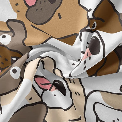 Kawaii Dog Comforter King Size,Dogs Comforter Set for Kids Teens Girls Boys,3Pcs Bedding Set Printed Comforter with 2 Pillowcases,Down Alternative,Soft and Lightweight，King Size