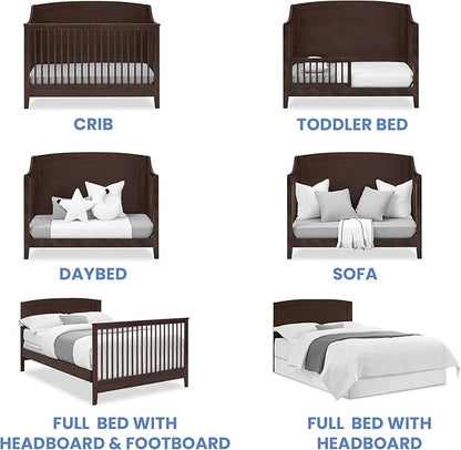 Delta Children Campbell 6-in-1 Convertible Crib - Greenguard Gold Certified, Walnut Espresso