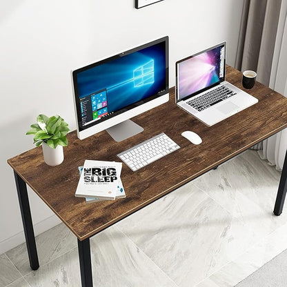 SogesGame Computer Desk, 55.1 inches Office Desk Computer Table Study Writing Desk Workstation for Home Office Dining Table Retro