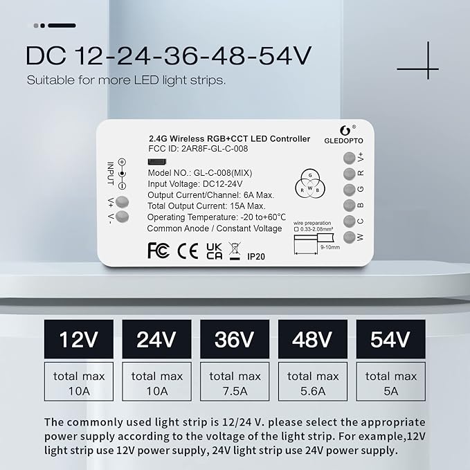 ZigBee 3.0 LED Strip Controller RGB+CCT Mix Dimmable Compatible with SmartThings Amazon Echo Plus App/Voice Control for RGB Warm White Cold White LED Strip Light (Require ZigBee Hub)