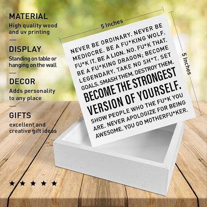 Home Office Desk Wooden Box Sign Decor, The Best Things in Life Are The People We Love, Inspirational Quotes Desk Decor Motivational Desk Decorations for Women Men Office Lady Boss Entrepreneur Gifts