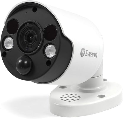 Swann Home Security Camera, POE Cat5e NVR 4K HD Video, Indoor or Outdoor Wired Surveillance CCTV, Color Night Vision, Heat Motion Detection, LED Lights, Metal Housing, Face Recognition, 2-Way Talk