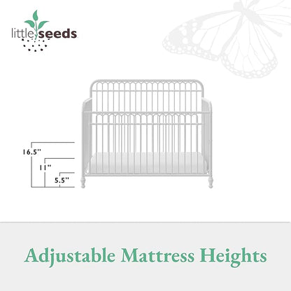 Little Seeds Ivy 3-in-1 Convertible Metal Crib, Off White